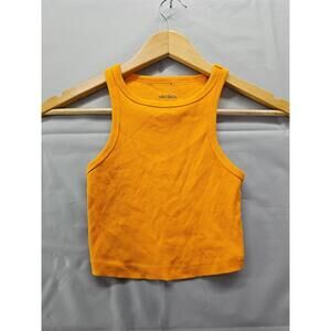Wild Fable Ribbed Crop Tank Top Mustard Yellow XXS Sleeveless
